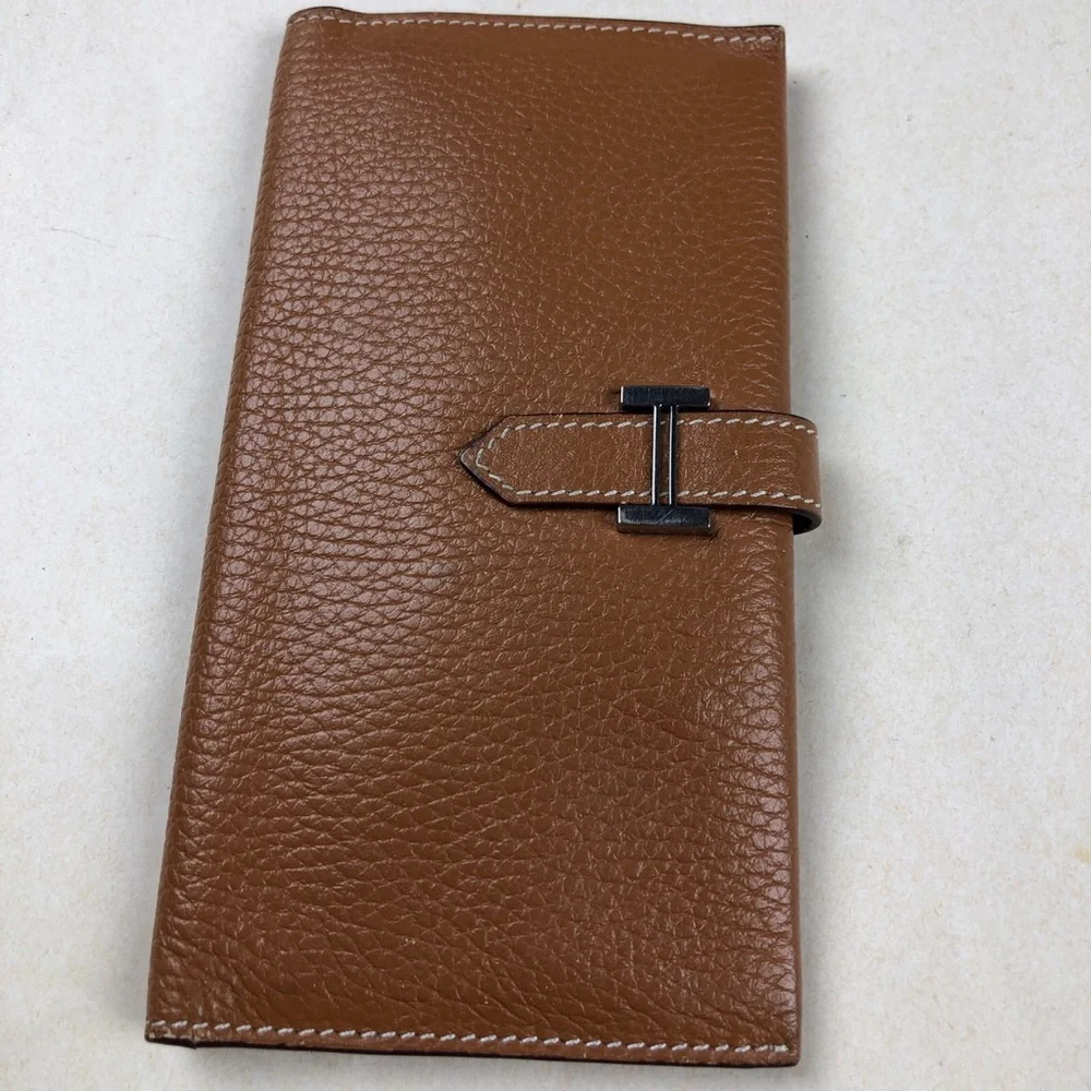Hermes Bearn Long Wallet Tan Brown EUC